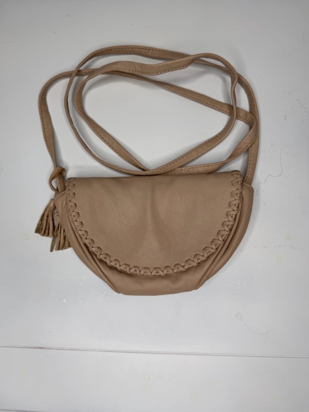 HOBO Beige Crossbody Bag with Braided Trim